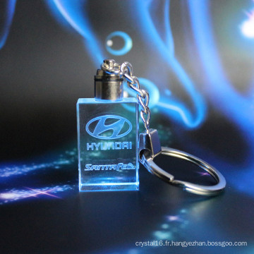 Keychain de laser de LED pour le trousseau de laser de 3D de cristal de Brithday